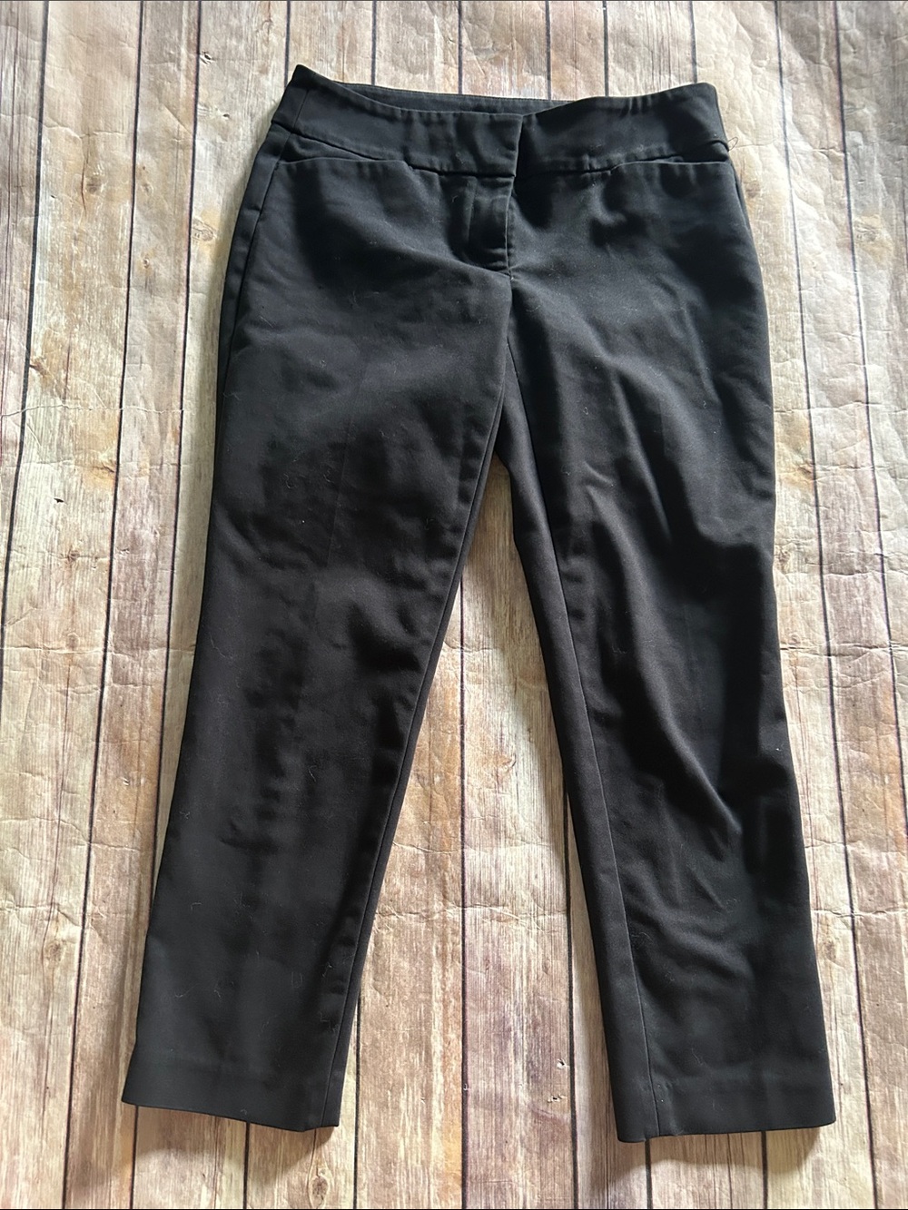 LOFT Black Cropped Slim Ponte Pants